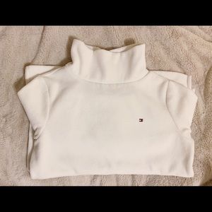 Tommy Hilfiger white fleece turtleneck jumper